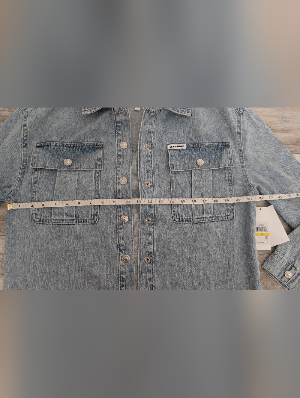 DKNY Light Blue Washed Denim Jacket - Picture 4 of 5